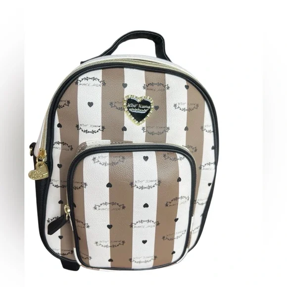 cheap betsey johnson purses mini backpack purse Leather Backpack Betsey Johnson Small Backpacks Betsy Johnson Vegan Leather  Mini Backpack Purse Black White Heart